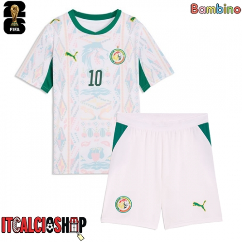 Senegal Sadio Mane #10 Prima Maglia Bambino Mondiali 2026 Manica Corta (+ Pantaloni corti)